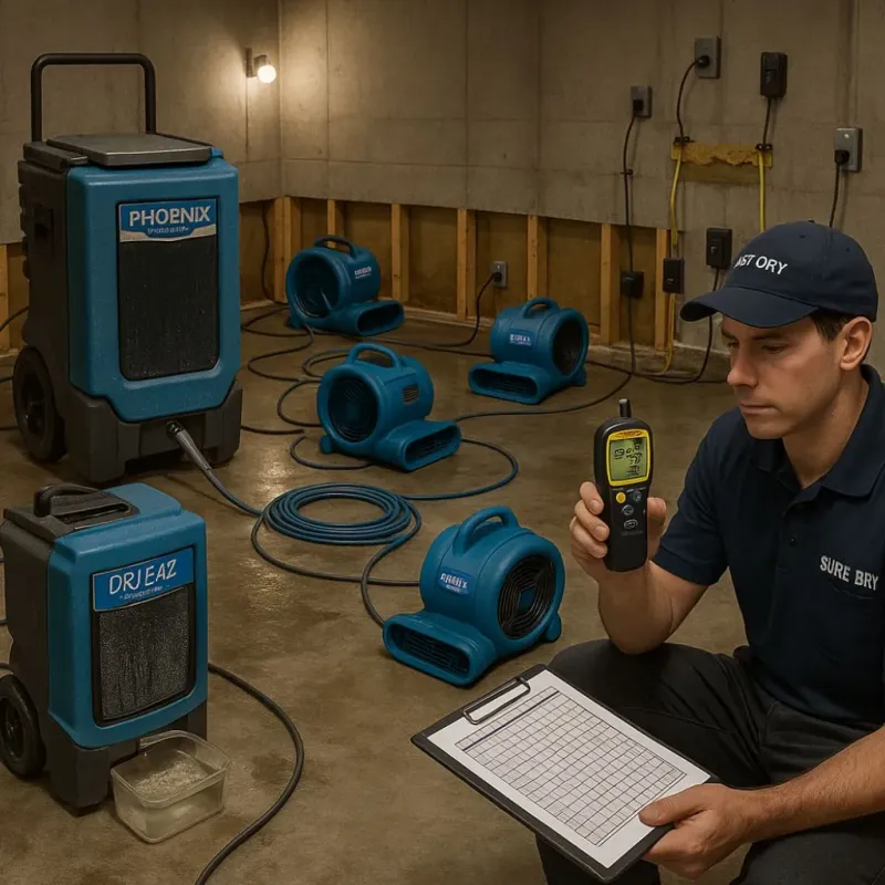 Structural Drying and Dehumidification process in Grafton, WI